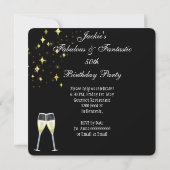 第50回素晴らしい金ゴールドグリッターハイヒール誕生日2 招待状 (裏面)