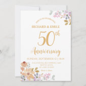 第50回結婚写真水彩花 招待状 (正面)