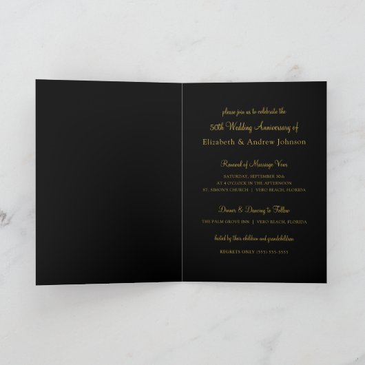 第50回結婚記念日更新パーティー招待状 カード (内部)