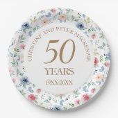 第50回結婚赤面バラ ペーパープレート (正面)