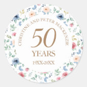 第50回結婚赤面バラ ラウンドシール (正面)