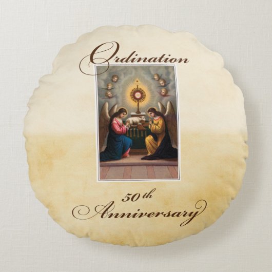 第50回聖霊祭壇の天使 ラウンドクッション (正面)