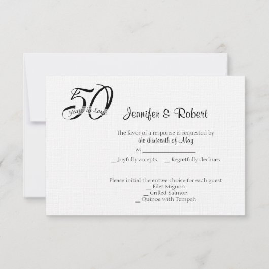 第50回記念写真レスポンスカード 出欠カード (正面)