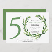 第50回誕生パーティーグリーンリーフリース 招待状 (正面/裏面)