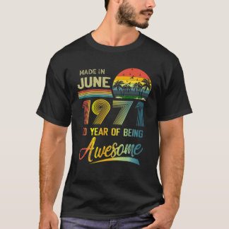 第50回誕生日ギフトヴィンテージレトロ1971年6月50年 Tシャツ