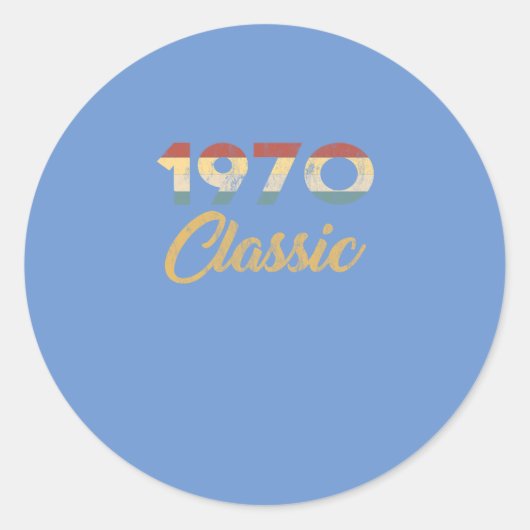 第50回誕生日ギフト男性へと女性1970 ラウンドシール (正面)