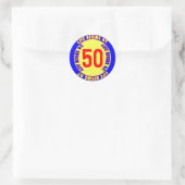 第50回誕生日シール ラウンドシール (バッグ)