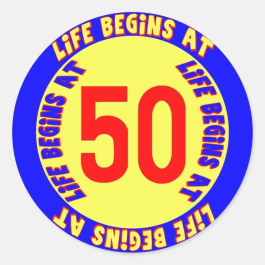 第50回誕生日シール ラウンドシール (正面)