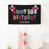 第50回誕生日パーティーおめでとうパーソナライズされた 横断幕 (インサイチュ)