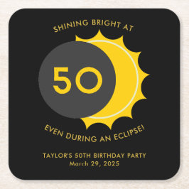 第50回誕生日パーティーと太陽のEclipse 2025 スクエアペーパーコースター