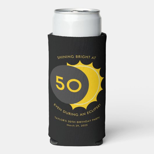 第50回誕生日パーティーと太陽のEclipse 2025 スリム缶クーラー (Seltzer正面)