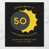 第50回誕生日パーティーと太陽のEclipse 2025 ワインラベル (シングルラベル)