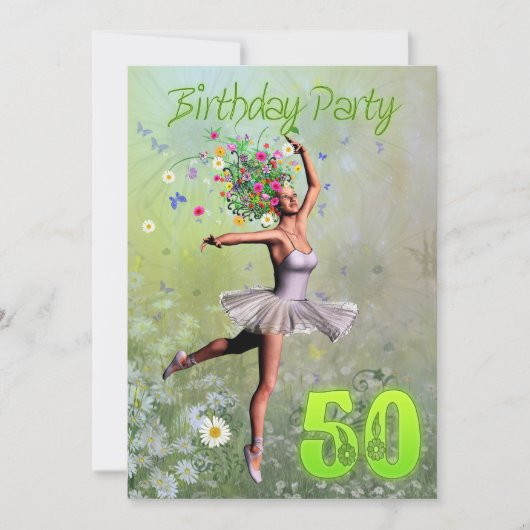 第50回誕生日パーティーの招待状 招待状 (正面)