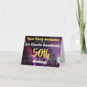 第50回誕生日パーティーへの招待 ノートカード (正面)