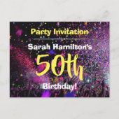 第50回誕生日パーティーへの招待 ポストカード (正面)