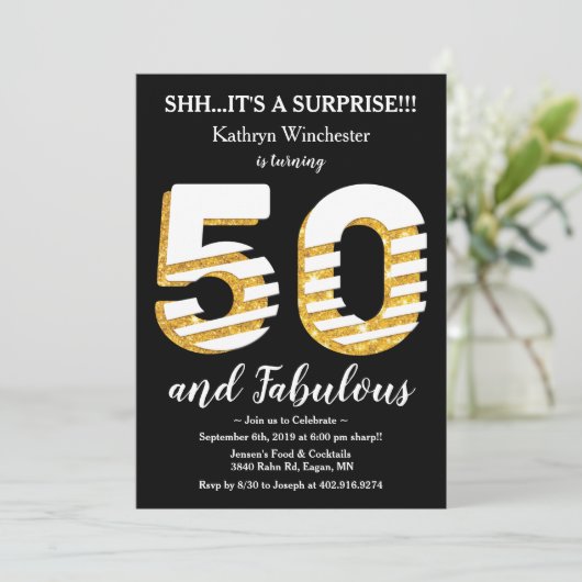 第50回誕生日パーティーへの招待 招待状 (スタンド正面)