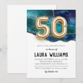 第50回誕生日パーティーへの招待 招待状 (正面/裏面)