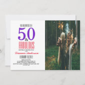 第50回誕生日パーティーへの招待 招待状 (正面)