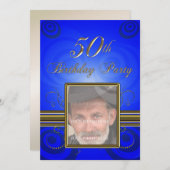 第50回誕生日パーティーへの招待 招待状 (正面/裏面)