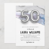 第50回誕生日パーティーへの招待 招待状 (正面/裏面)