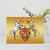 第50回誕生日パーティーへの招待（紋章つき） 招待状 (スタンド正面)