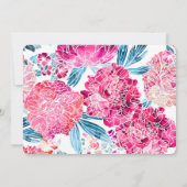 第50回誕生日パーティーピンクスタイリッシュフローラルパターン 招待状 (裏面)