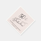 第50回誕生日パーティーピンク スタンダードカクテルナプキン (角)