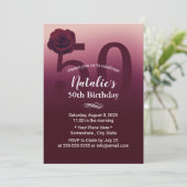 第50回誕生日パーティーブルグエレガントンディ・レッドグラデーション 招待状 (スタンド正面)