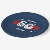 第50回誕生日パーティー愛国的赤白青スター ペーパープレート (アングル)