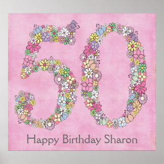 第50回誕生日パーティー番号バナーポスター(大) ポスター