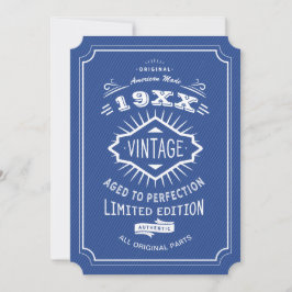 第50回誕生日パーティー青と白の制限版 招待状