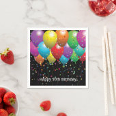 第50回誕生日パーティー風船（黒） スタンダードカクテルナプキン (インサイチュ)