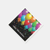 第50回誕生日パーティー風船（黒） スタンダードカクテルナプキン (角)