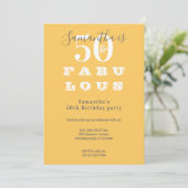 第50回誕生日パーティー50と素晴らしい黄モダン色 招待状 (スタンド正面)