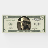 第50回誕生日パーティー50ドル札 横断幕 (横)