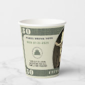 第50回誕生日パーティー50ドル札 紙コップ (正面)