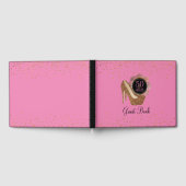 第50回誕生日パーティー | 50と素晴らしいピンクの金ゴールド ゲストブック (全面)