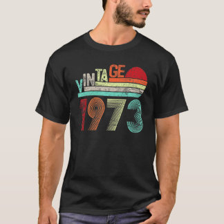 第50回誕生日ヴィンテージレトロ1973年男性女性50年 Tシャツ