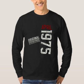 第50回誕生日男性オリジナル1975年4月50年男性 Tシャツ