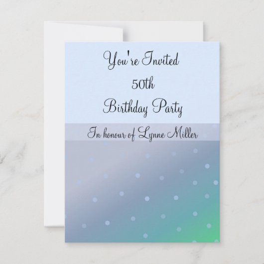 第50回誕生日発表（青） 招待状 (正面)