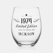 第50回誕生日限定版1974 ステムなしワイングラス (正面)