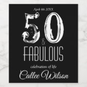 第50回誕生祝い ワインラベル (シングルラベル)