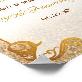 第50回金ゴールドグリッターフレーム結婚フローラ記念日 ポスター (角)