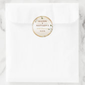 第50回金ゴールドグリッターフレーム結婚フローラ記念日 ラウンドシール (バッグ)