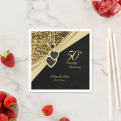 第50回金ゴールドグリッター スタンダードカクテルナプキン (インサイチュ)