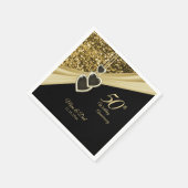 第50回金ゴールドグリッター スタンダードカクテルナプキン (角)