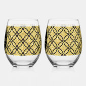 第50回金ゴールド結婚カップルグリッター ステムなしワイングラス (左)