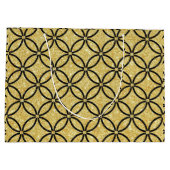 第50回金ゴールド結婚カップルグリッター ラージペーパーバッグ (裏面)