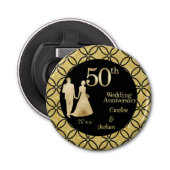 第50回金ゴールド結婚カップルグリッター 栓抜き (正面)