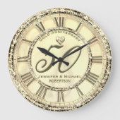 第50回金ゴールド結婚記念大時計 ラージ壁時計 (正面)